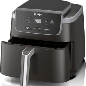 Ninja Air Fryer MaxX 5QT – 4-in-1 Rapid Crisp Cooker with Roast, Reheat & Dehydrate Modes, Nonstick Basket, 400°F Heat Surge System – Grey Edition