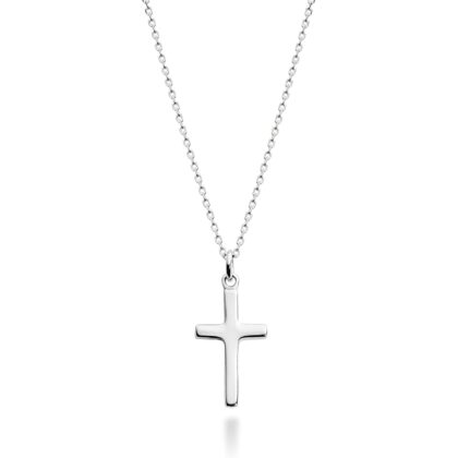 Miabella Italian 925 Sterling Silver or 18K Gold Plated Small Cross Pendant Necklace for Women on 18 Inch Chain, Made in Italy