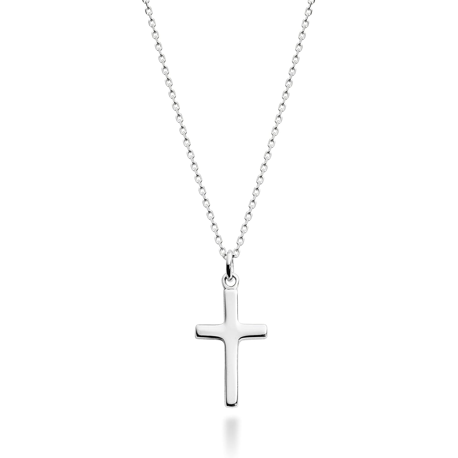 Miabella Italian 925 Sterling Silver or 18K Gold Plated Small Cross Pendant Necklace for Women on 18 Inch Chain, Made in Italy