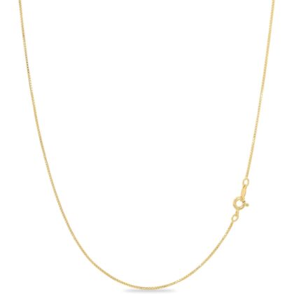 KEZEF 18k Gold Over Sterling Silver 1mm Box Chain Necklace Made in Italy | 925 Sterling Silver Necklace for Women | Rose Gold Chain for Women Men