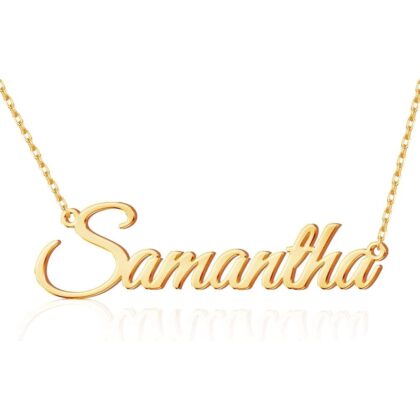 TinyName Custom Name Necklace Personalized 18K Gold Plated Nameplate Customized Jewelry Gift for Women