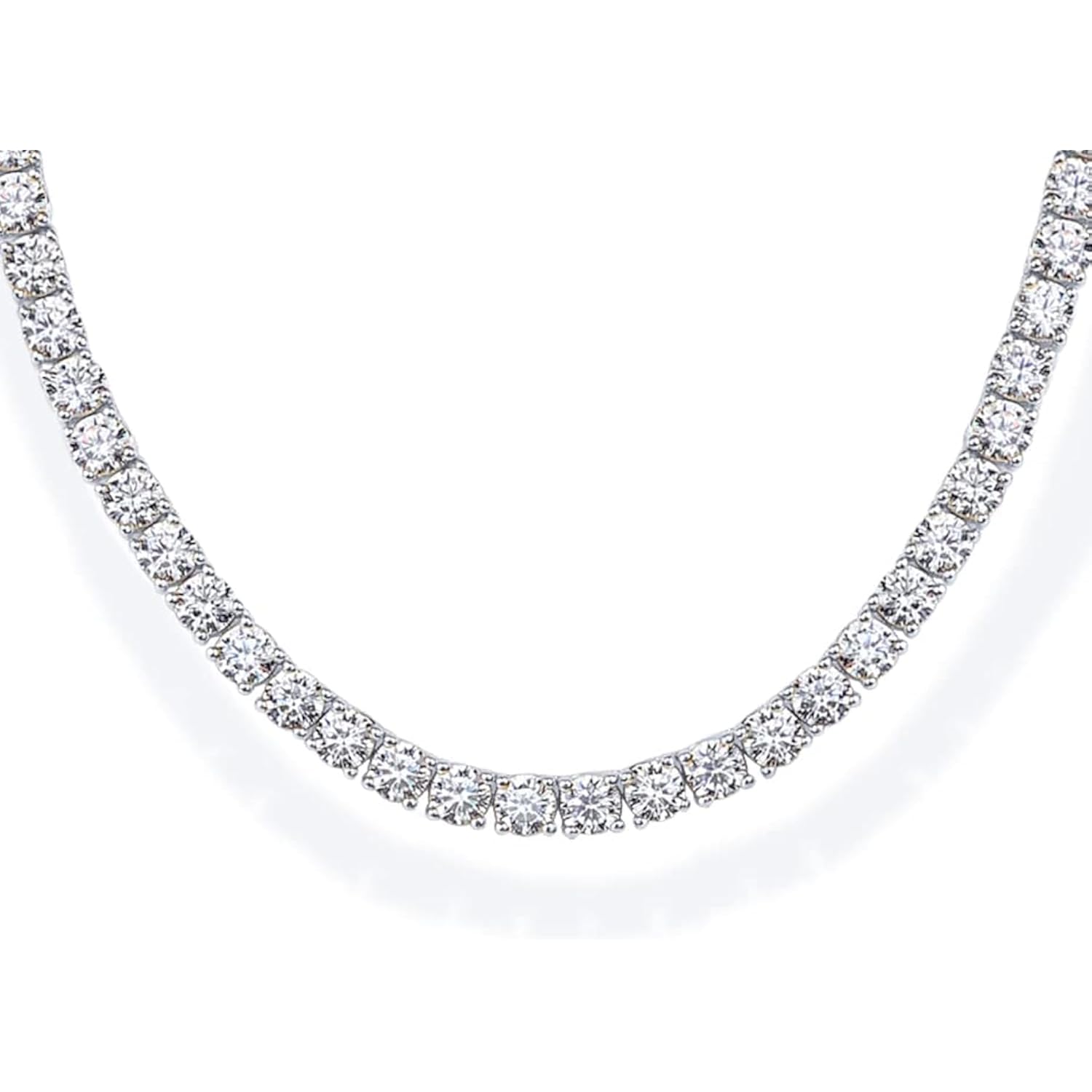 PAVOI 14K Gold Plated Tennis Necklace for Women | 3mm Cubic Zirconia Dainty Gold Tennis Necklaces | Simulated Diamond Tennis Chain in 15" or 18" Length | Trendy Fashion Jewelry