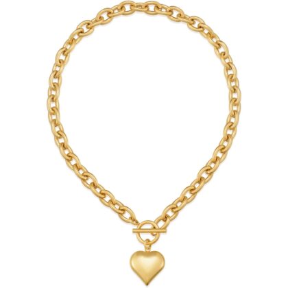 CLASSYZINT 18K Gold Plated Coin Lion Head Pendant Necklace Chunky Paperclip Choker Necklace For Gifts On Birthday Holidays For Women Girls