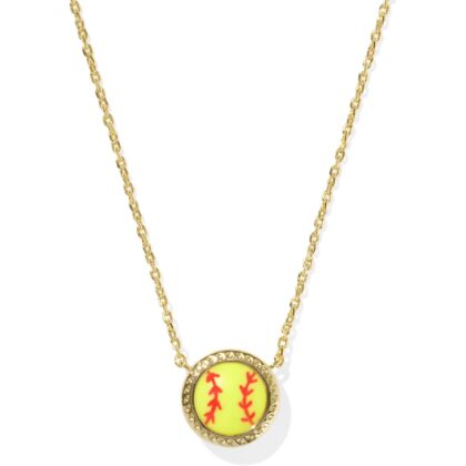 Kendra Scott Softball Pendant Necklace - Chartreuse Magnesite for Women