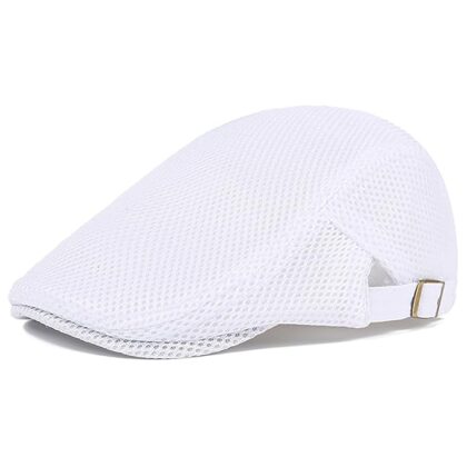 Men's Breathable Mesh Summer Hat Adjustable Newsboy Beret Ivy Cap Cabbie Flat Cap