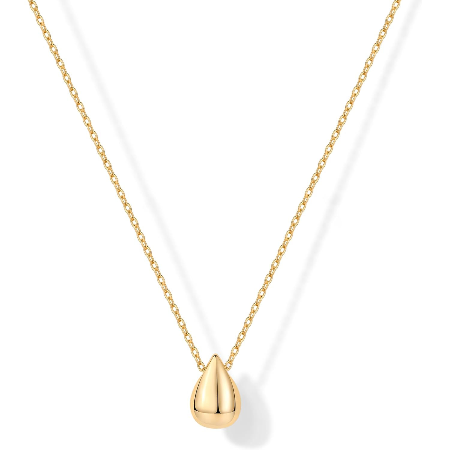 PAVOI 14K Gold Plated Dainty Pear Pendant Necklace for Women | Tear Pendant Necklaces