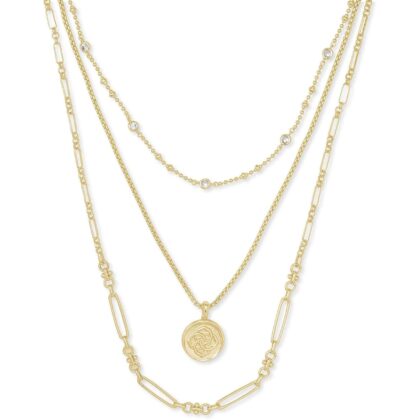Kendra Scott Medallion Triple Strand Necklace, Fashion Jewelry for Women