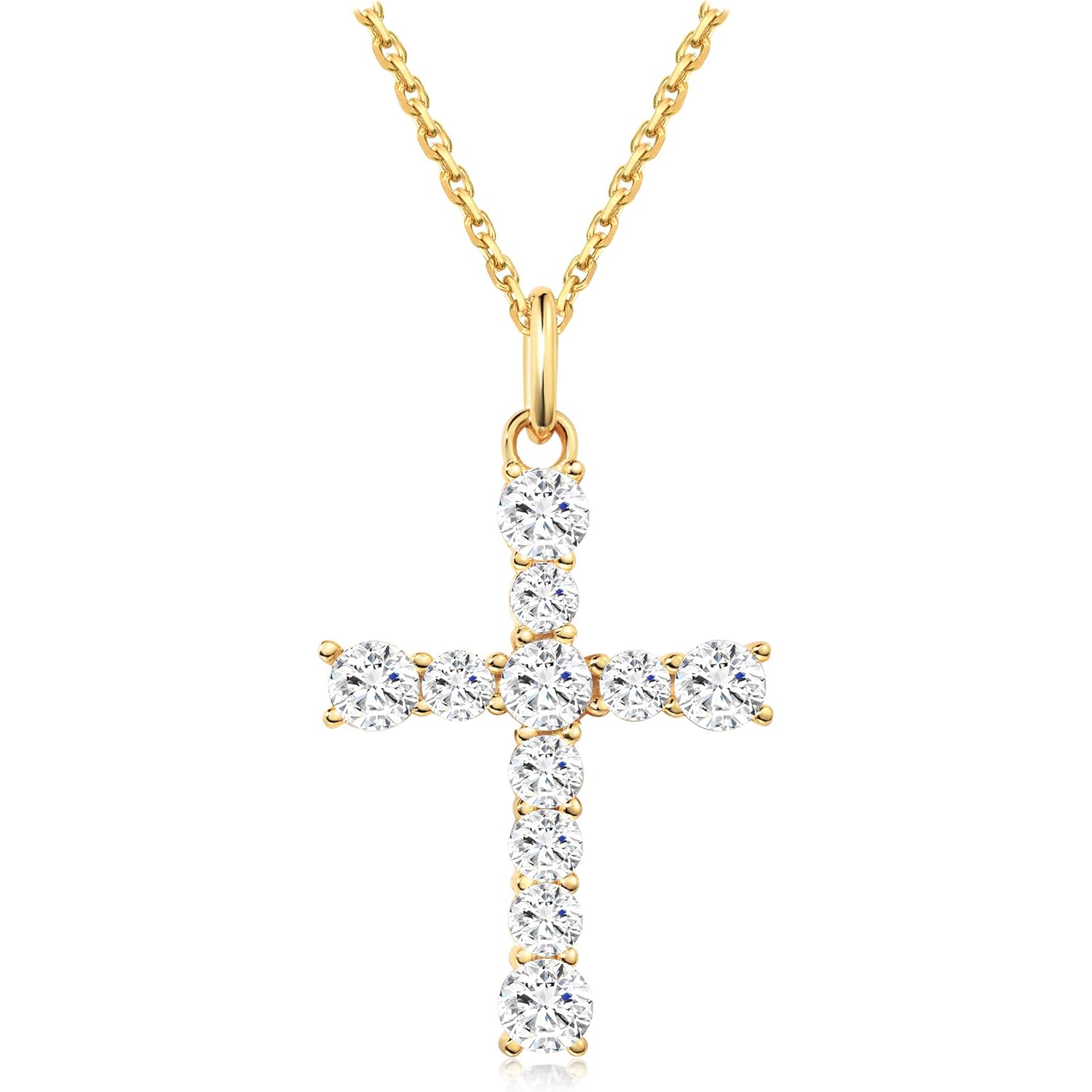 S.Leaf Cross Necklace for Women 18Karat Gold Plated Cross Necklaces for Women 925 Sterling Silver Cross Pendant Necklaces for Women Birthday Anniversary