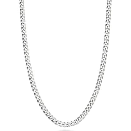 Miabella Italian Solid 925 Sterling Silver 3.5mm Diamond Cut Cuban Link Curb Chain Necklace for Women Men, Made in Italy