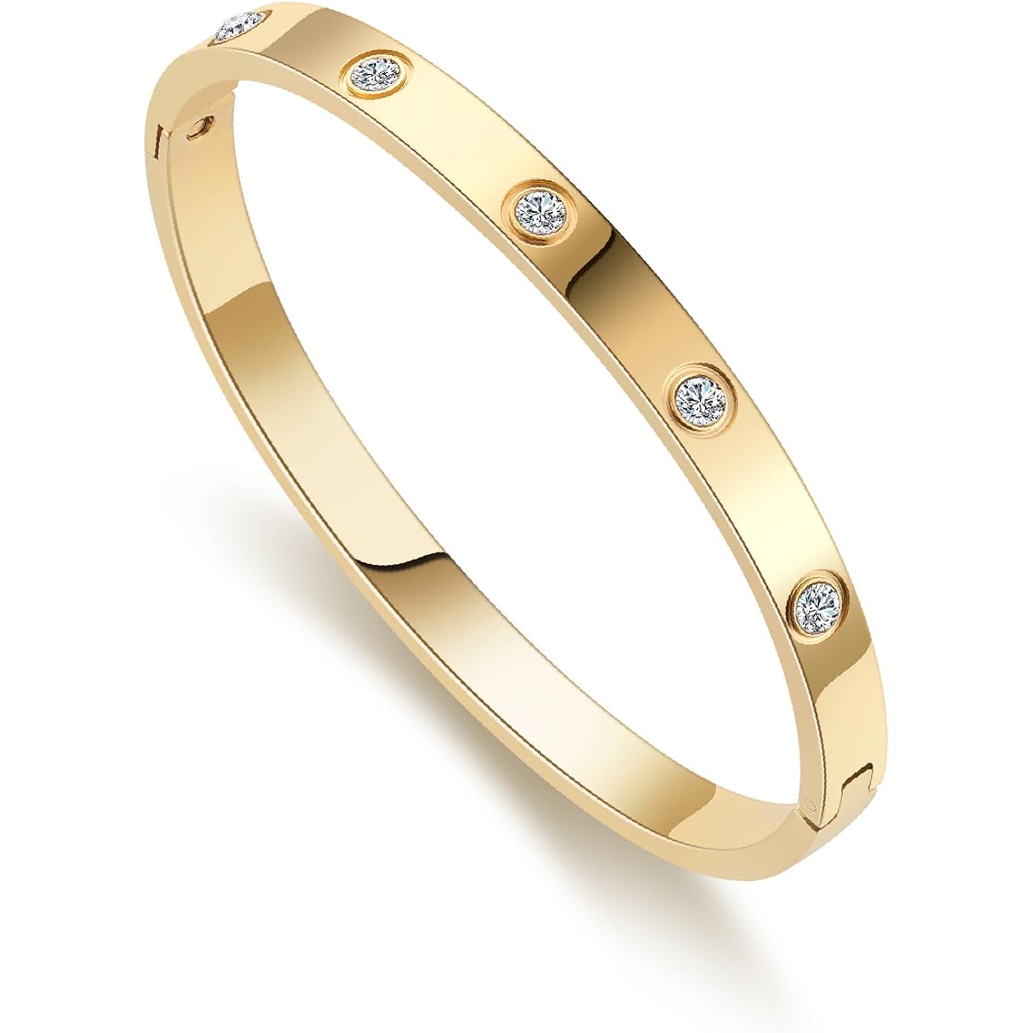 18K Gold-plated Bracelets for Women Friendship Love Bangle Bracelets Stainless Steel Bracelet Jewelry Birthday Gifts for Women Stocking Stuffers