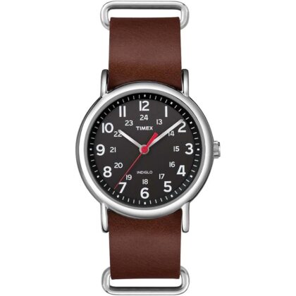 Timex Weekender 38mm Unisex Analog Watch | INDIGLO Backlight | Adjustable Durable Nylon Fabric Slip Through Strap | 24 Hour Time