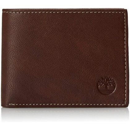 Timberland Men's Blix Slimfold Leather Wallet, Brown, One Size