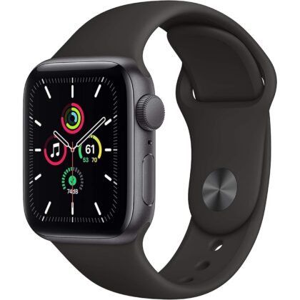Apple Watch SE (GPS, 40mm) - Space Gray Aluminum Case with Black Sport Band (Renewed)