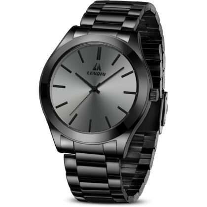 LN LENQIN Mens Watches Waterproof Stainless Steel Watch for Men Analog Quartz Fashion Business Designer Wristwatch