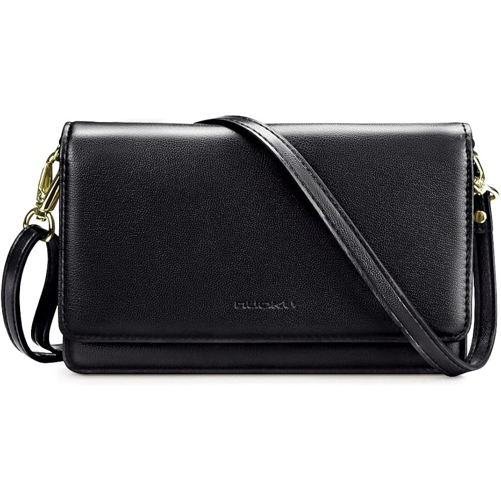 nuoku Crossbody Bag for Women Cellphone Little Purse with Credit Card Slots Lightweight Leather Wristlet Wallet