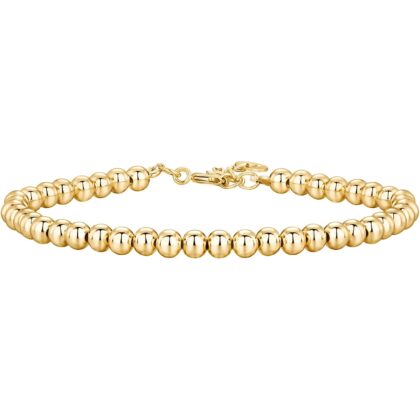 PAVOI 14K Gold Plated Beaded Bracelet for Women | Stackable Gold Bead Bracelet | Adjustable Dainty Gold Jewelry