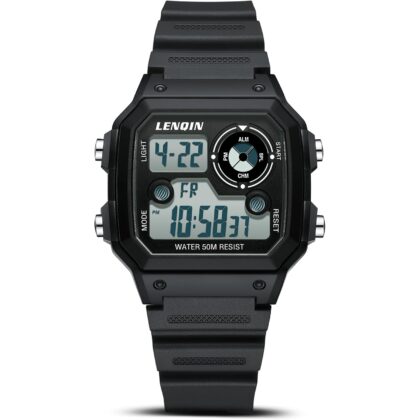 LN LENQIN Mens Watches Digital Sports Watch Ultra-Thin Military Waterproof Wrist Watch for Men Stopwatch with LED Backlight/Alarm/Timer/Date