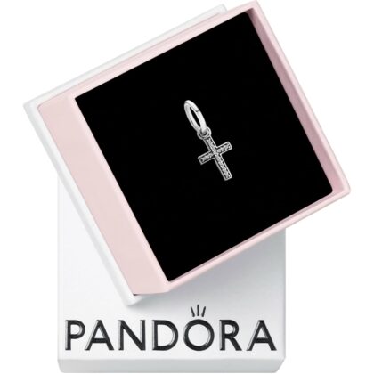 PANDORA Sparkling Cross Dangle - Compatible ME/Moments - Sterling Silver Charm with Cubic Zirconia - Gift with Gift Box