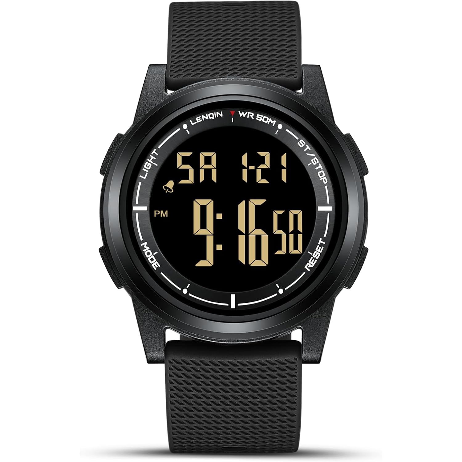 HANPOSH Mens Digital Watch Ultra Thin Minimalist Sports Waterproof Outdoor LED Screen Large Face Wrist Watches for Men with Back Light Alarm Date Stopwatch