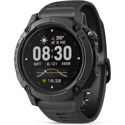 COROS Nomad Outdoor GPS Watch, 1.3" MIP Touchscreen, Global maps with Turn-by-Turn Navigation, 22 Days Battery Life, Microphone Records Voice Notes, Real-time Weather, and Safety alerts (Black)