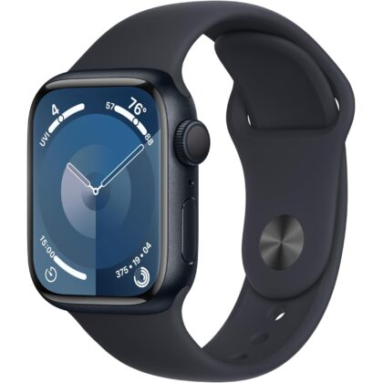 Apple Watch Series 9 GPS 41mm Midnight Aluminum Case with Midnight Sport Band - M/L (Renewed)