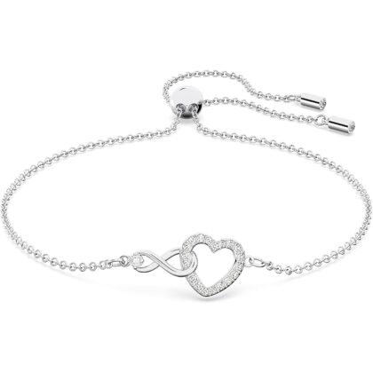 Swarovski Infinity Heart Jewelry Collection, Necklaces and Bracelets, Rose Gold & Rhodium Tone Finish, Clear Crystals