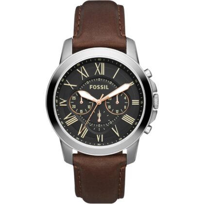 Fossil Men's Grant Quartz Stainless Steel and Leather Chronograph Watch