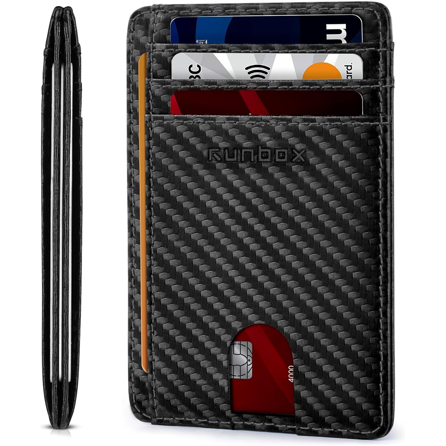 RUNBOX Slim Minimalist Front Pocket RFID Blocking Leather Wallets for Men and Women Card Holder Wallets Gifts for men