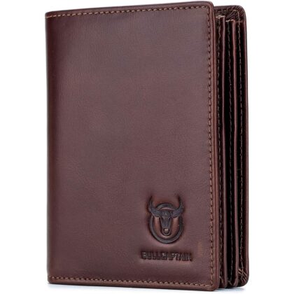 BULLCAPTAIN Large Capacity Genuine Leather Bifold Wallet/Credit Card Holder for Men with 15 Card Slots QB-027