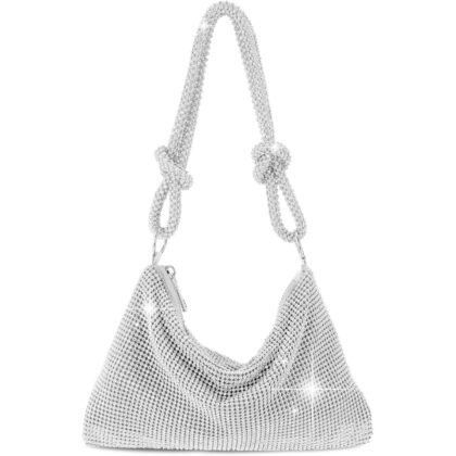 Women Gold Clutch, Rhinestone Gold Purse Wedding,Evening Clutch Purses For Women 10.2"×0.4"×6.69"