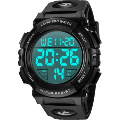 Mens Digital Watch Sports Military Watches Waterproof Outdoor Chronograph Wrist Watches for Men with LED Back Ligh/Alarm/Date