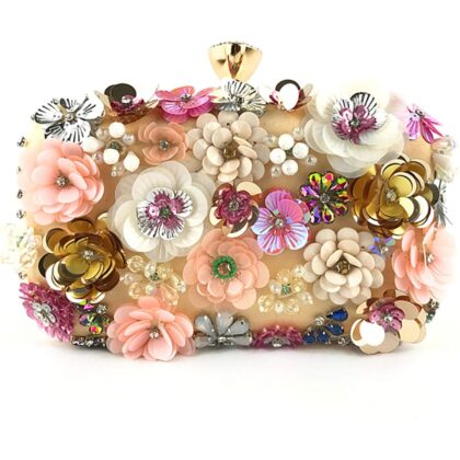 Lanpet Women Clutches Flower Evening Handbag Chain Strap Shoulder Bag