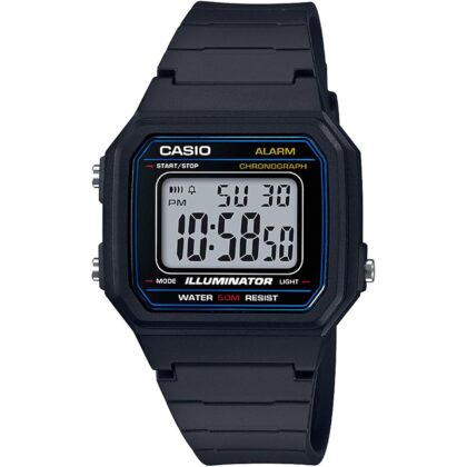 Casio W217H Series | Men’s Digital Watch | 50M WR | 1/100 Second Stopwatch | LED Backlight | Countdown Timer | 100 SEC Chronograph | Daily Alarm | Hourly Time Signal | 7 Year Battery