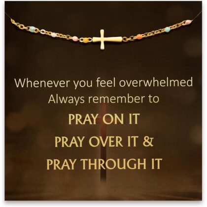 STORYJEWELLERY Cross Bracelet for Women, Religious & Christian Gifts for Women, Confirmation and Baptism Gifts, Encouragement Presents for Sister Daughter and Friend, Christian Jewelry