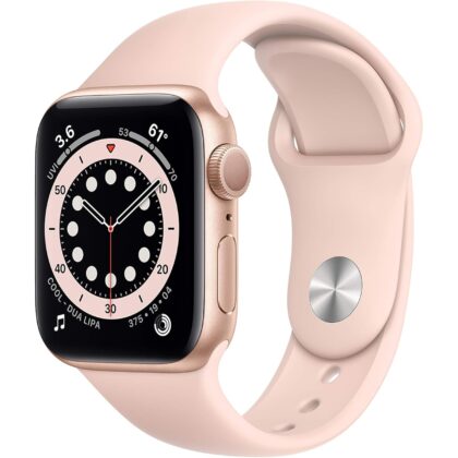 Apple Watch Series 6 (GPS, 40mm) - Gold Aluminum Case with Pink Sand Sport Band (Renewed)