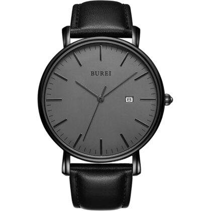 BUREI Men Wrist Watches Fashion Minimalist Analog Quartz Waterproof Watches for Men