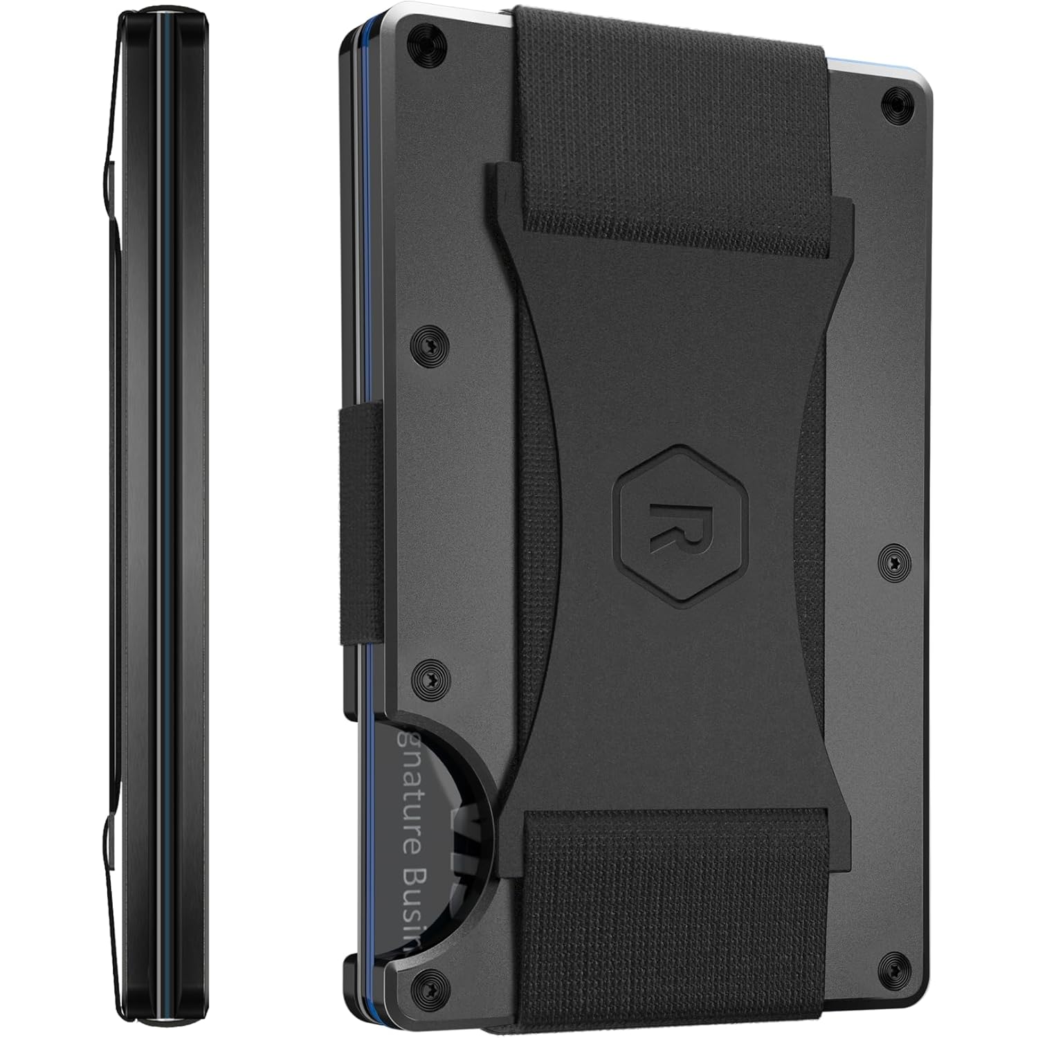 Ridge Wallet for Men - Slim Minimalist Compact Wallet and Card Holder, RFID Protected Front Pocket Wallets for Men with Integrated Cash Strap (Gunmetal)