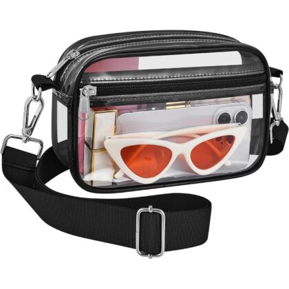 Bagenius Clear Bag for Stadium Events Clear Purse with Removable Strap Transparent Bag for Concert and Sport Events