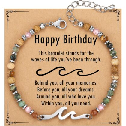 TONY & SANDY Friend Gifts for Women, Sister Gift, Friendship Bracelets, Wave Bracelet, Best Friend Birthday Gifts for Women, Bestie Bracelets, Christmas Stocking Stuffers for Woman