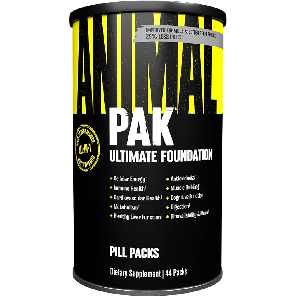 Animal Pak - Convenient Multivitamin for Men & Women Daily All-in-One Vitamin & Supplement Pack - Zinc, Vitamins C, B, D, Amino Acids, and Immune Support - Sports Nutrition Performance - 44 Count