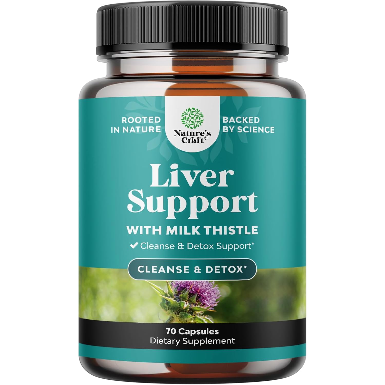 Liver Cleanse Detox & Repair - Milk Thistle Supplement for Digestion & Immune Health - Ginger Root, Choline & Dandelion Root - Herbal Liver Support with Silymarin, Beetroot & Artichoke - 70 Count