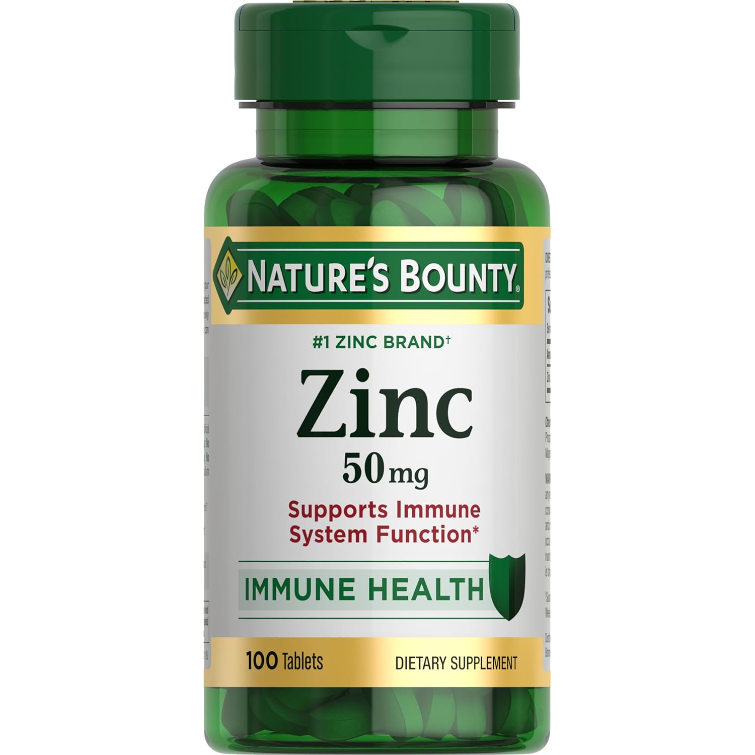 Nature’s Bounty Zinc 50mg | Immune System, Skin, & Antioxidant Health Support | Contributes to DNA Formation | Vegetarian, Non-GMO, Gluten Free | 100 Caplets, 1 Serving Per Day for Daily Health