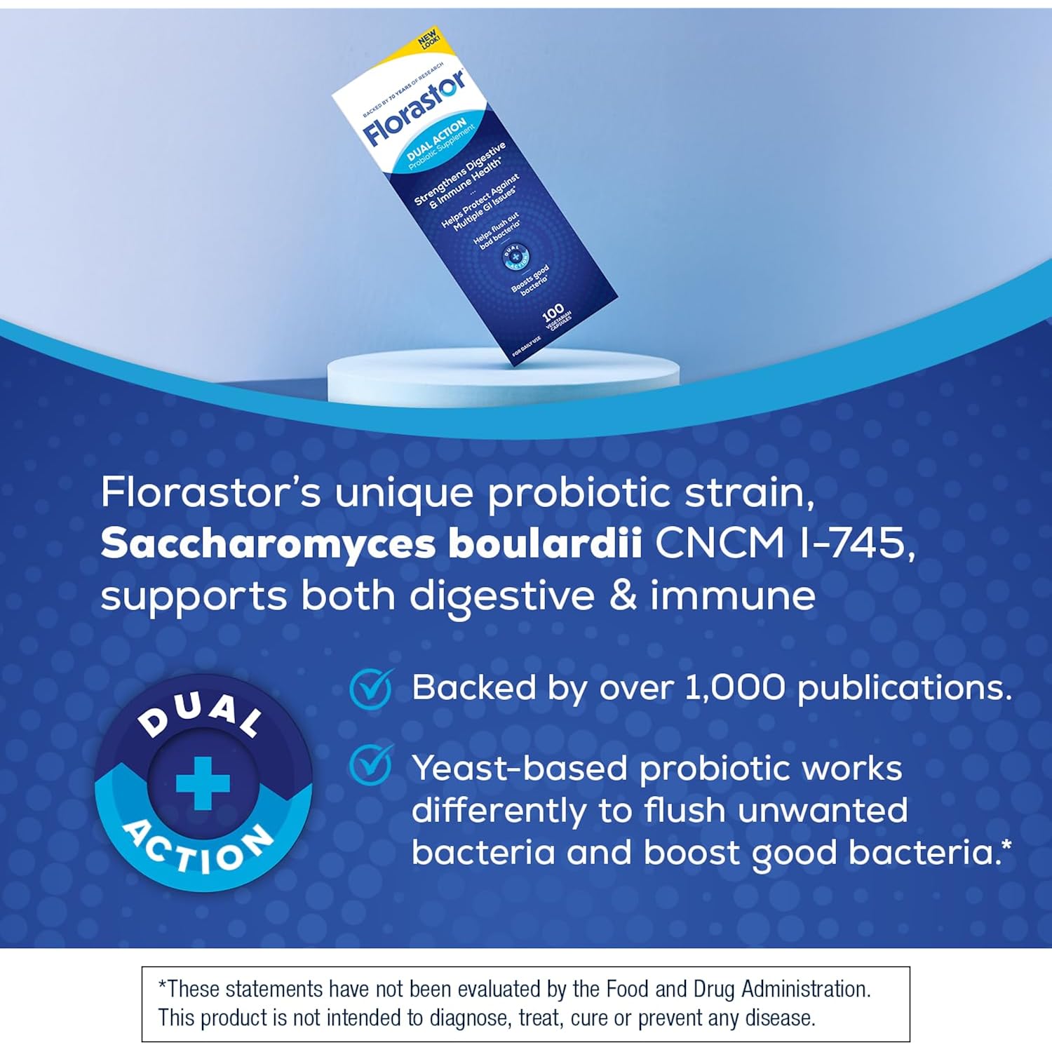 Florastor Probiotics for Digestive and Immune Health, 100 Capsules, Probiotics for Women & Men, Helps Flush Out Bad Bacteria, Boosts The Good with Our Unique Strain Saccharomyces Boulardii - Image 3