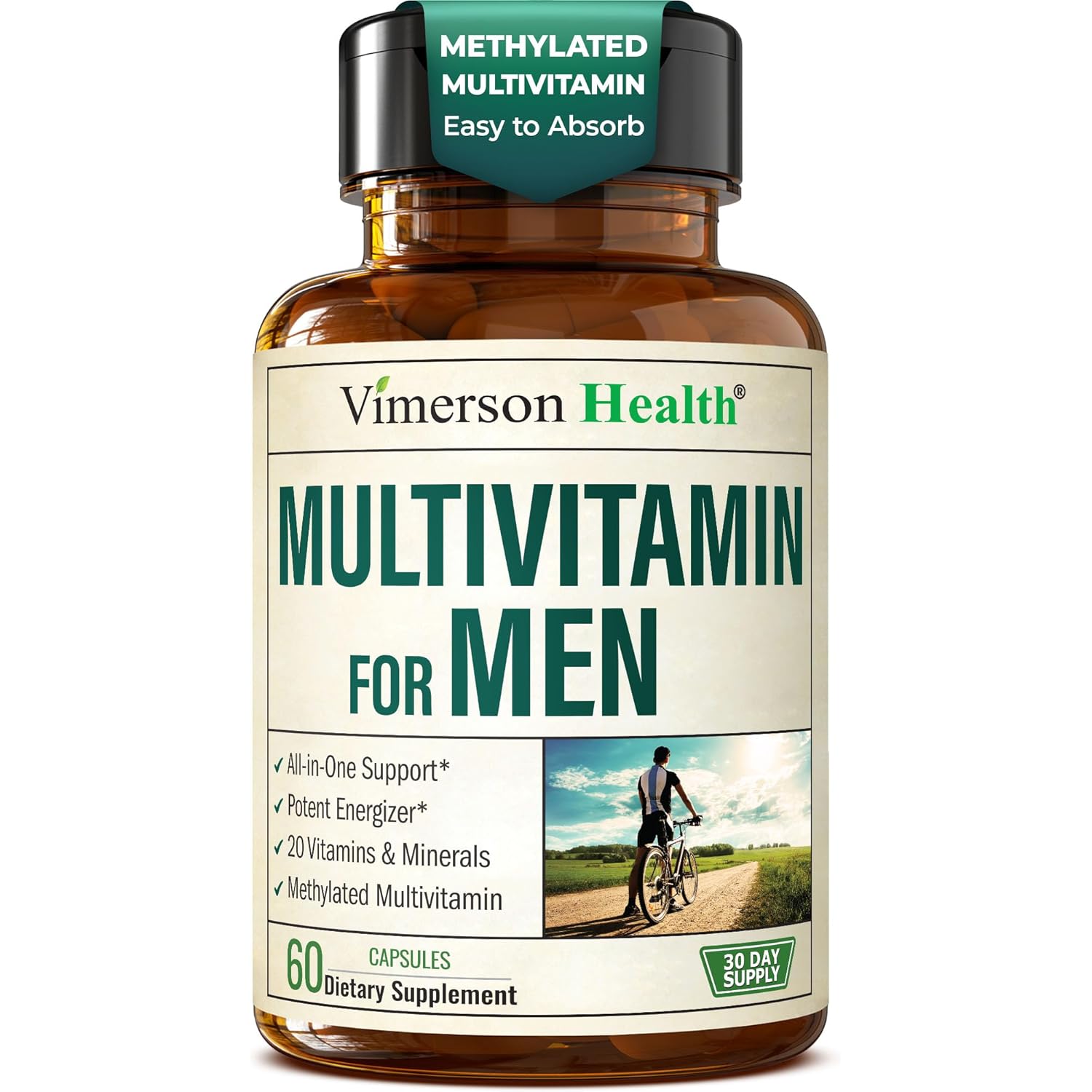 Multivitamin for Men – Methylated Mens Multivitamins & Multiminerals Capsules with Vitamin B12, A, D, C, Zinc, Magnesium & More for Complete Daily Support – High Potency Bioavailable Vitamins for Men