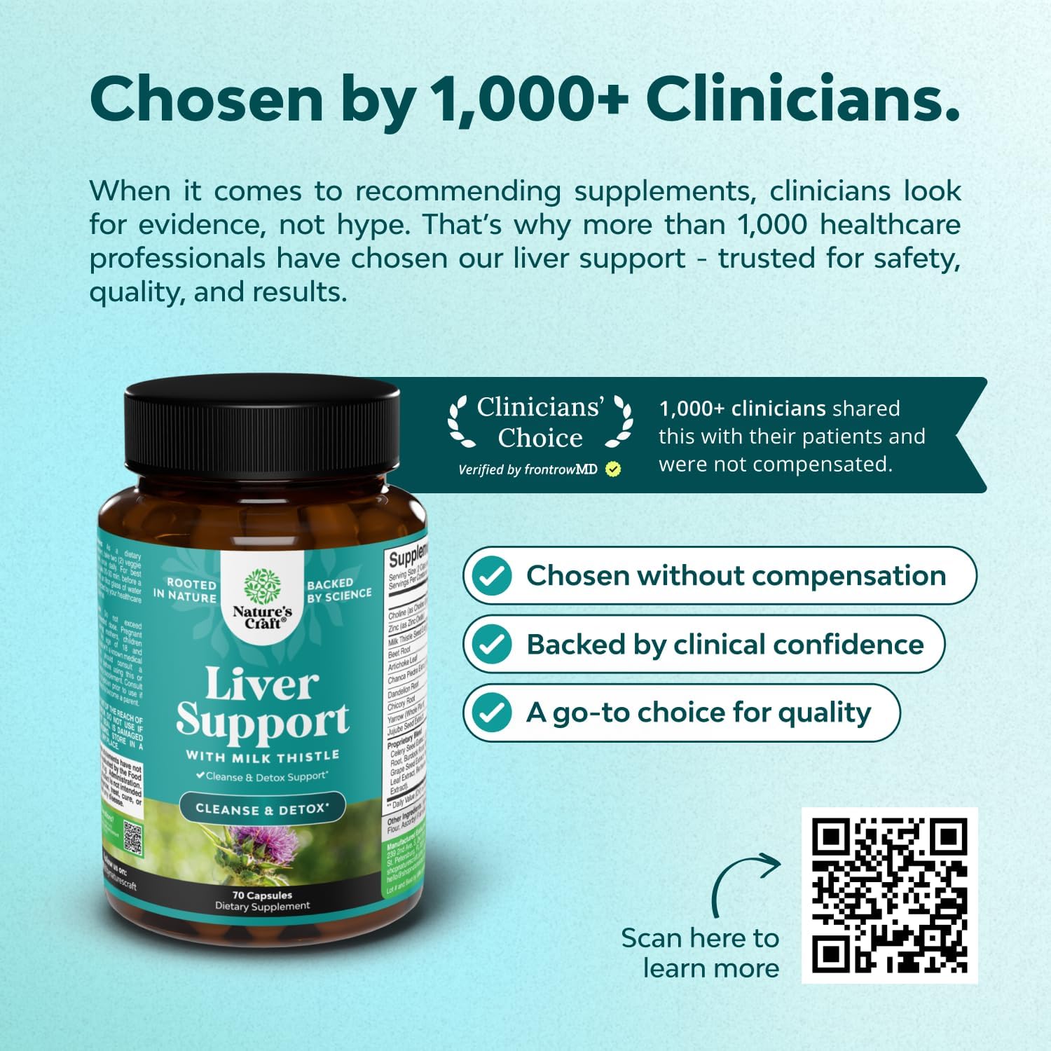 Liver Cleanse Detox & Repair - Milk Thistle Supplement for Digestion & Immune Health - Ginger Root, Choline & Dandelion Root - Herbal Liver Support with Silymarin, Beetroot & Artichoke - 70 Count - Image 2