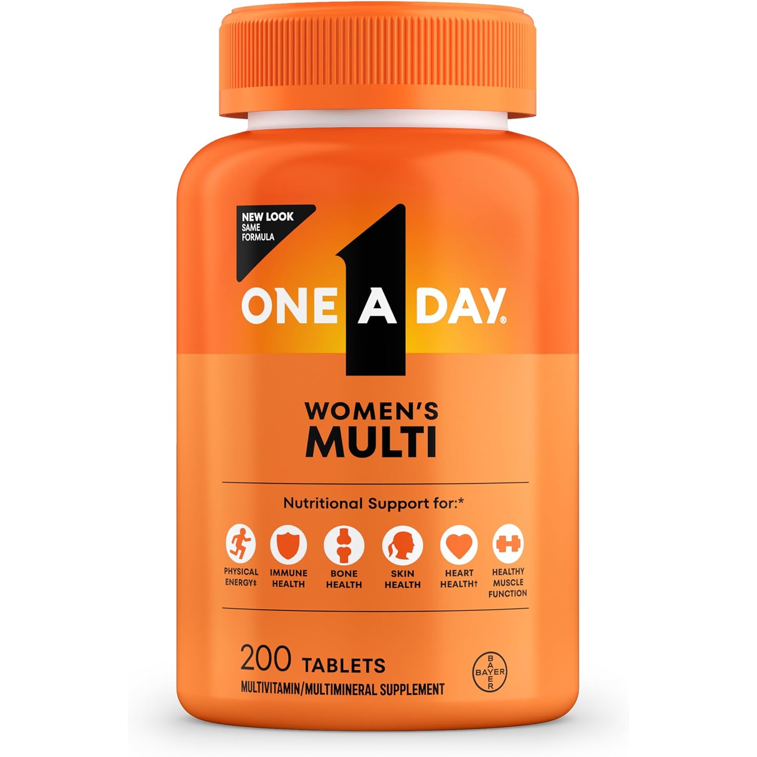 One A Day Multivitamin for Women- Daily Vitamins for Woman with Biotin, Calcium, Folic Acid, Iron & Zinc, Complete Women’s Vitamins, 200 Ct (Packaging May Vary)