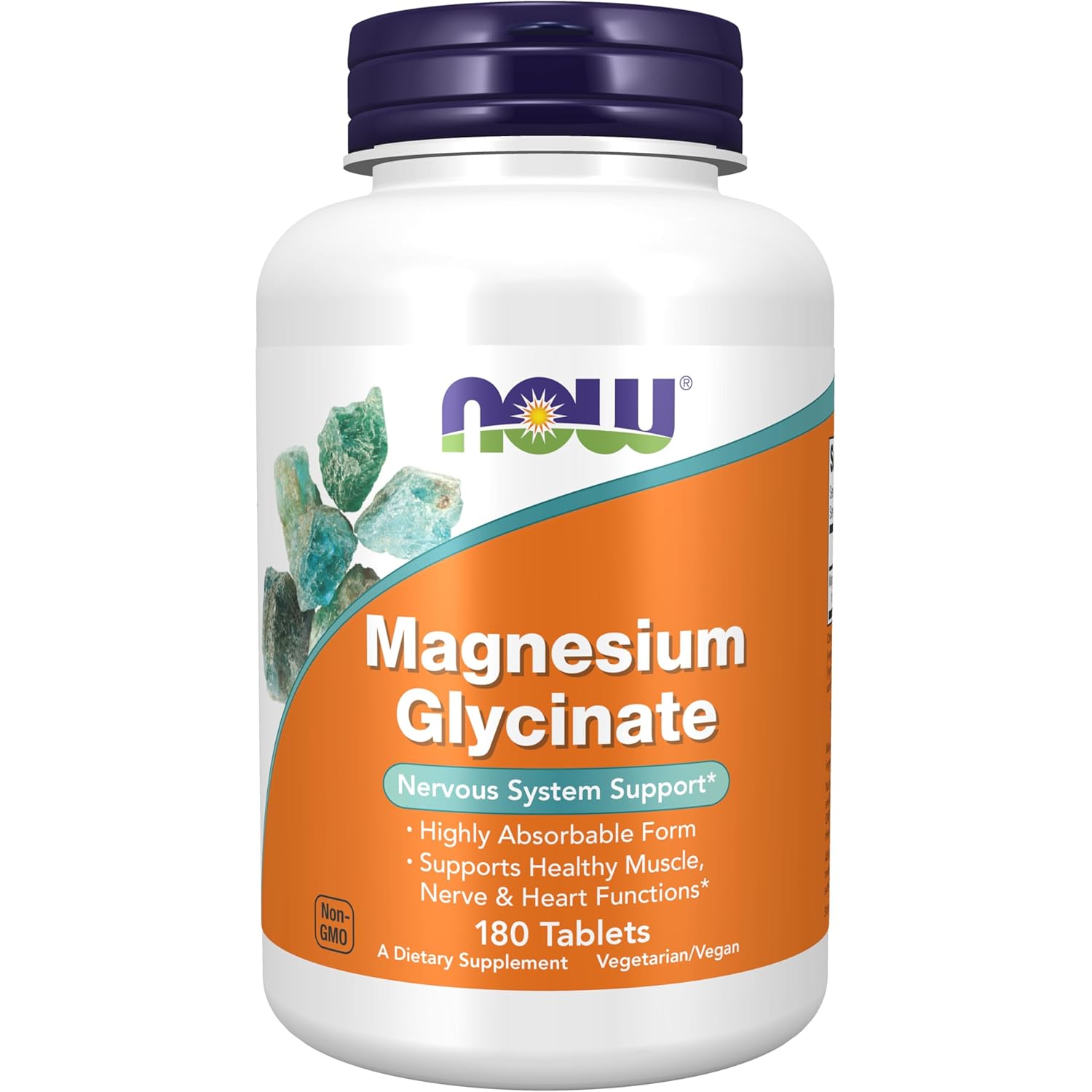 NOW Foods Supplements, Magnesium Glycinate 100 mg, Highly Absorbable Form, 180 Tablets