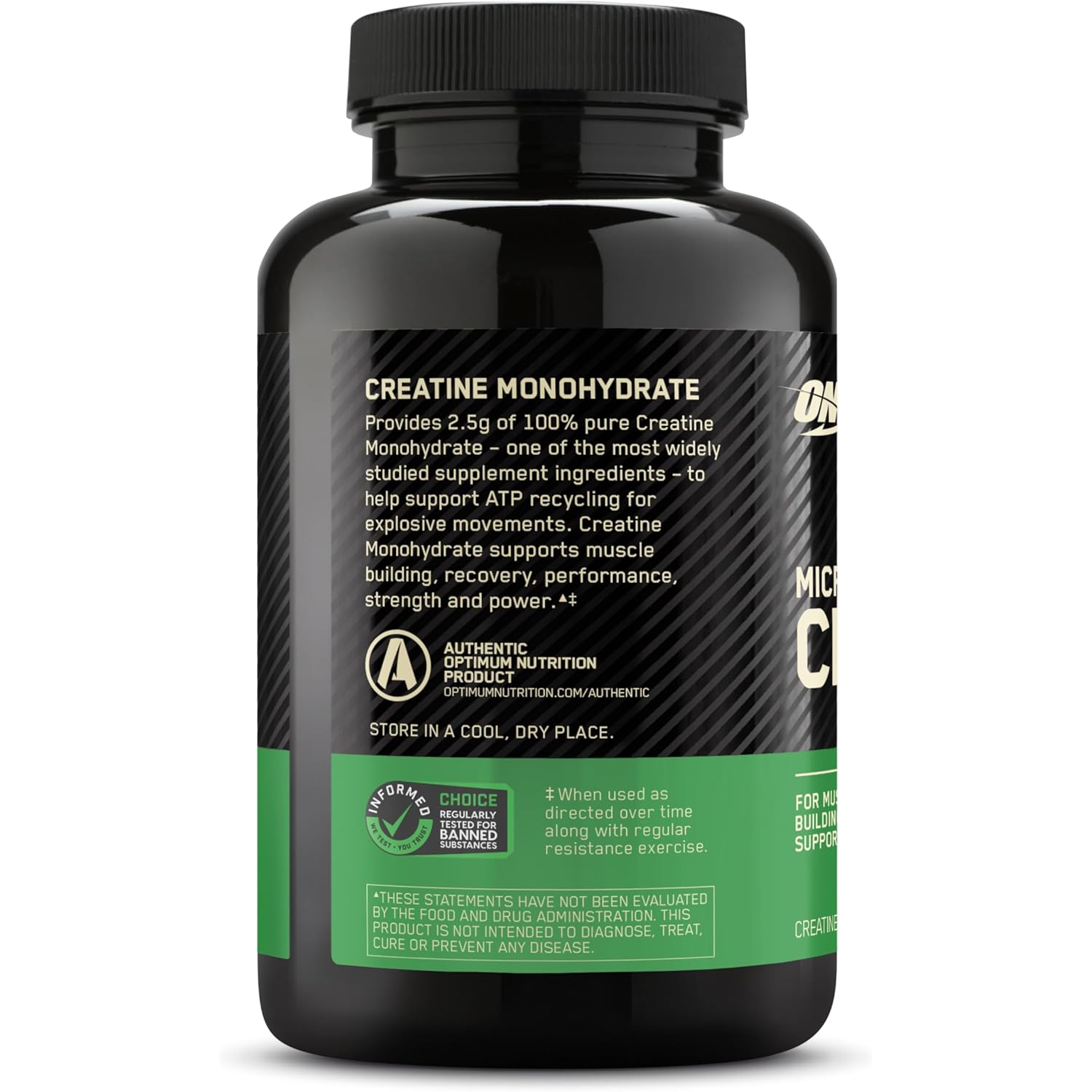 Optimum Nutrition Micronized Creatine Monohydrate Capsules, Keto Friendly, 2500mg, 100 Capsules - Image 10
