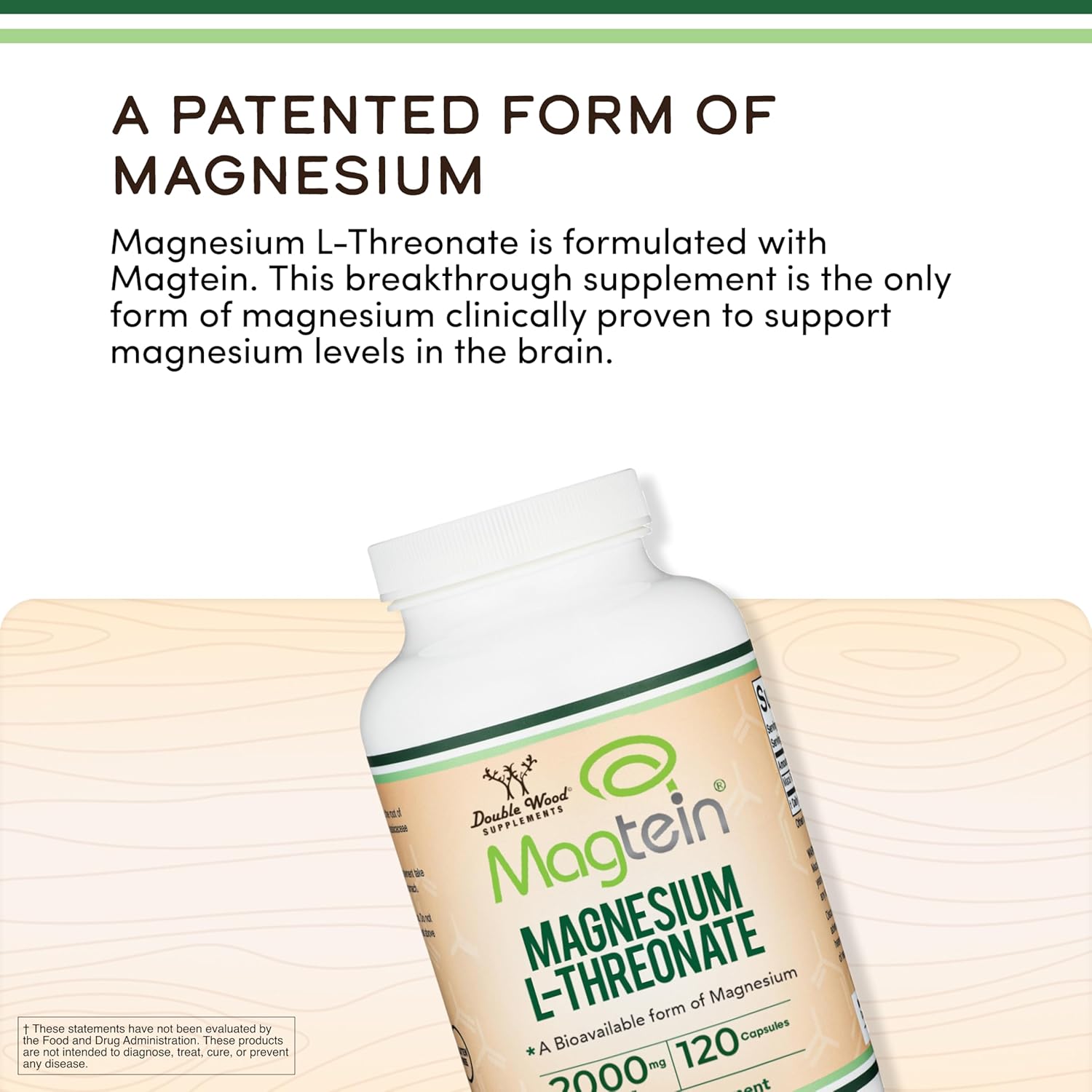 Magnesium L Threonate, Magtein, Sleep and Cognitive Support – High Absorption – Most Bioavailable Form of Magnesium – 2,000 mg – 120 Capsules - Image 4