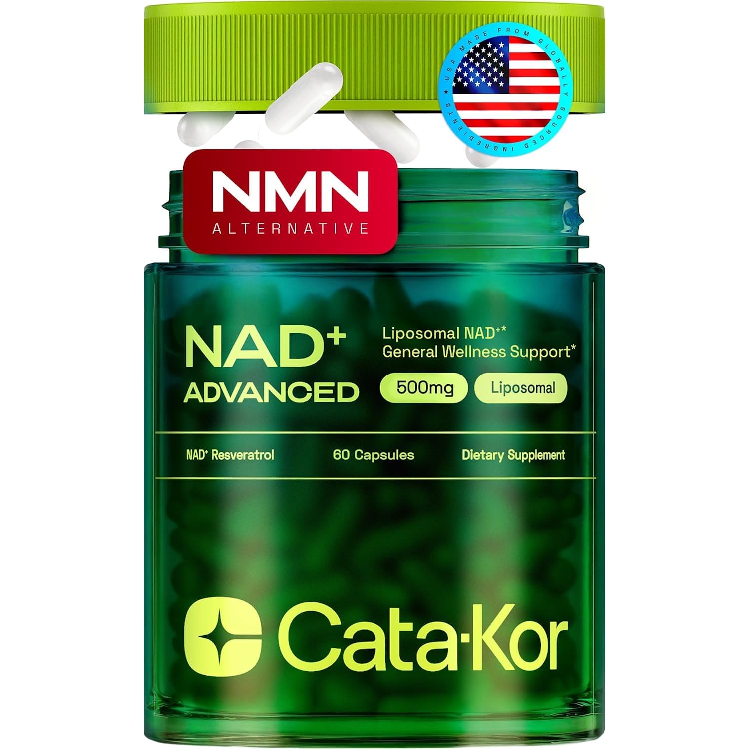 Liposomal NAD Supplement with Resveratrol – NMN Supplement Alternative – Third-Party Tested – 30-Day Supply – Advanced NAD+ Resveratrol